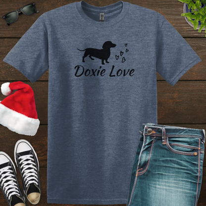 Doxie Love - Black Print - Unisex Softstyle T-Shirt