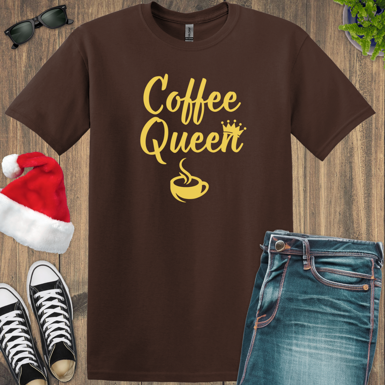 Coffee Queen - Yellow - Unisex Softstyle T-Shirt