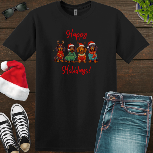 Doxie Happy Holidays - Unisex Softstyle T-Shirt