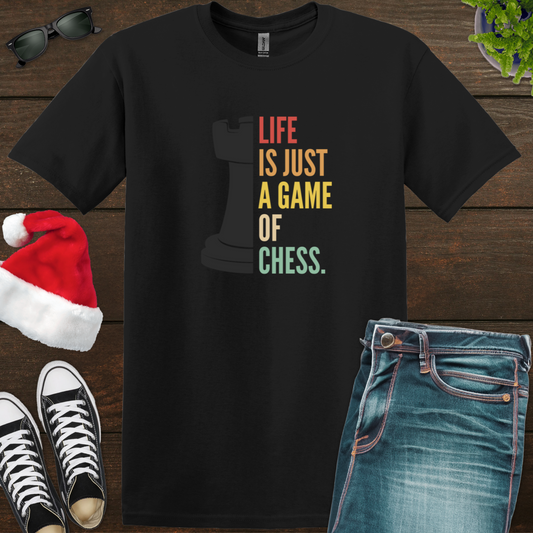 Life is just a Game of Chess - Black Unisex Softstyle T-Shirt