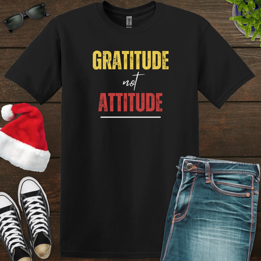 Gratitude Not Attitude - Black Unisex Softstyle T-Shirt