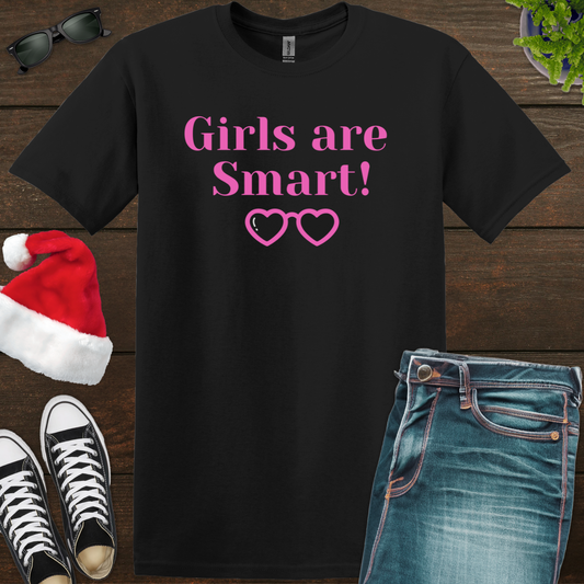 Girls Are Smart - Black Unisex Softstyle T-Shirt