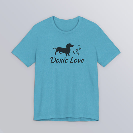 Doxie Love - Black Print - Unisex Softstyle T-Shirt